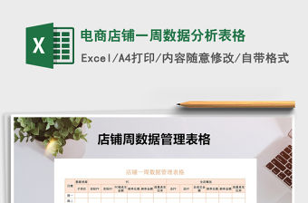 2021年電商店鋪一周數據分析表格