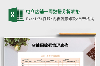 2021年電商店鋪一周數(shù)據(jù)分析表格