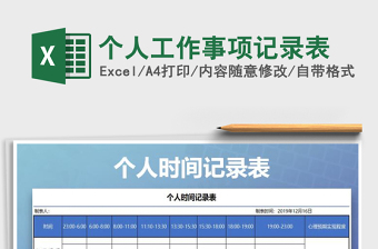 2021年個人工作事項記錄表