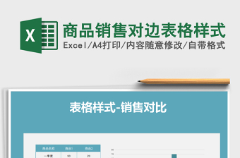2021年商品銷售對邊表格樣式