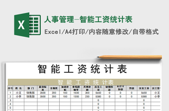 2021年人事管理-智能工資統(tǒng)計表