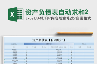2021年資產(chǎn)負(fù)債表自動(dòng)求和2