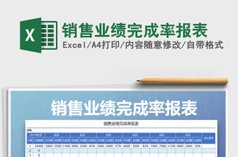 2021年銷售業績完成率報表