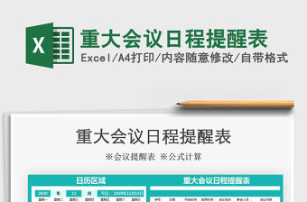 2021年重大會議日程提醒表