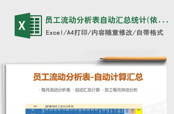 2021年員工流動分析表自動匯總統計(依部門性別分析)