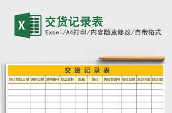 2021年交貨記錄表