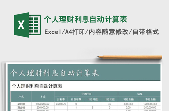 2021年個(gè)人理財(cái)利息自動(dòng)計(jì)算表