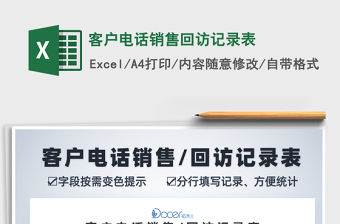 2021年客戶電話銷售回訪記錄表