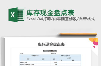 2021年庫存現(xiàn)金盤點表