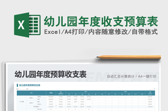 2021年幼兒園年度收支預算表