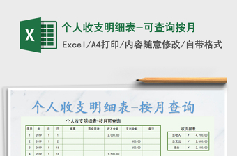 2021年個人收支明細(xì)表-可查詢按月