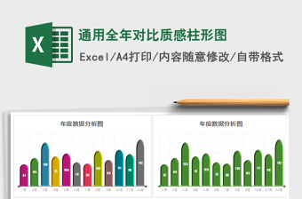2021年通用全年對比質(zhì)感柱形圖