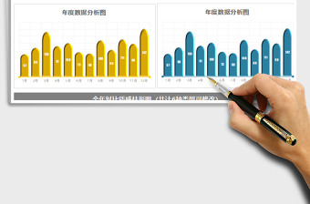 2021年通用全年對比質(zhì)感柱形圖
