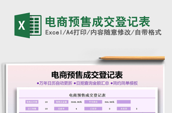 2021年電商預售成交登記表