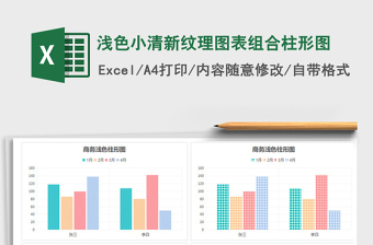 2021年淺色小清新紋理圖表組合柱形圖