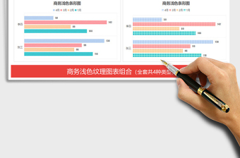 2021年浅色小清新纹理图表组合柱形图