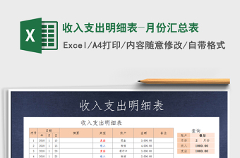 2021年收入支出明細(xì)表-月份匯總表