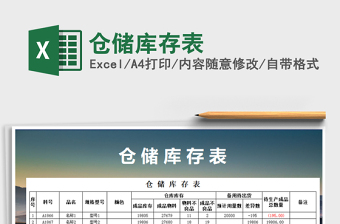 2021年倉儲庫存表