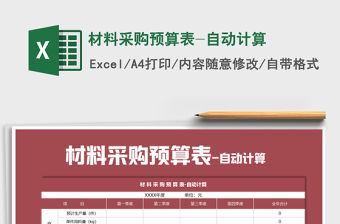 2021年材料采購預(yù)算表-自動計算