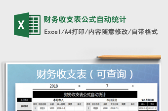 2021年財務(wù)收支表公式自動統(tǒng)計