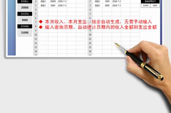2021年財務(wù)收支表公式自動統(tǒng)計