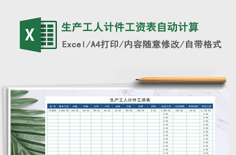 2021年生產工人計件工資表自動計算