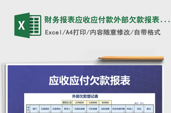 2021年財務報表應收應付款外部欠款報表往來對賬免費下載