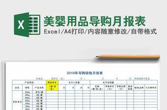 2021年美嬰用品導購月報表