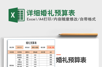 2021年詳細(xì)婚禮預(yù)算表