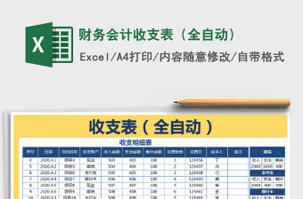 2021年財(cái)務(wù)會(huì)計(jì)收支表（全自動(dòng)）