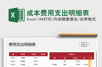 2021年成本費用支出明細表