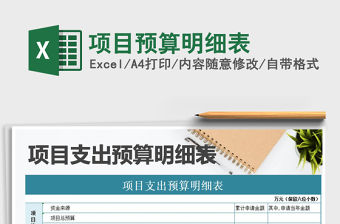 2021年項目預算明細表