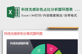 2021年科技光感彩色占比分析圓環圖表 餅圖
