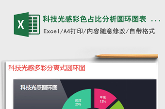 2021年科技光感彩色占比分析圓環(huán)圖表 餅圖