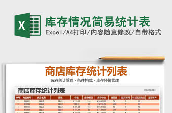 2021年庫存情況簡易統計表