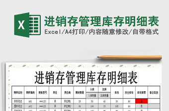 2021年進(jìn)銷(xiāo)存管理庫(kù)存明細(xì)表