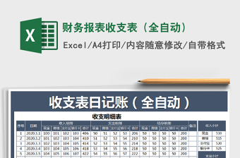 2021年財務(wù)報表收支表（全自動）