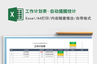 2021年工作計(jì)劃表-自動(dòng)提醒統(tǒng)計(jì)