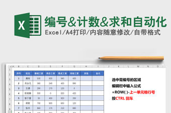 2021年編號(hào)&計(jì)數(shù)&求和自動(dòng)化