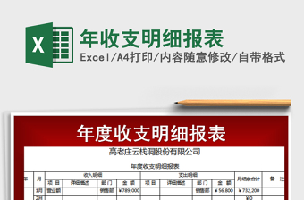 2021年年收支明細(xì)報(bào)表