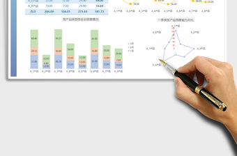 2021年季度銷售業績統計表（圖形圖表）
