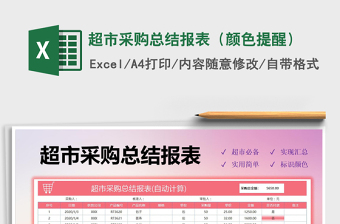 2021年超市采購(gòu)總結(jié)報(bào)表（顏色提醒）
