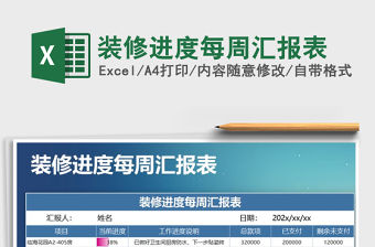 2021年裝修進度每周匯報表