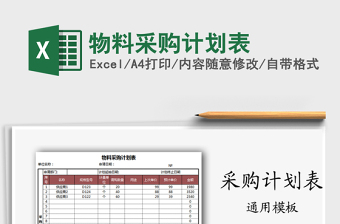2021年物料采購(gòu)計(jì)劃表