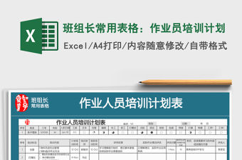 2021班組長培訓計劃表