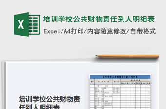 2021年培訓學校公共財物責任到人明細表