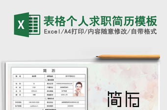 2021年表格個人求職簡歷模板免費下載