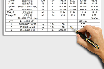 2021年防雷工程预算表式样