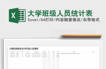 2021年大學班級人員統計表