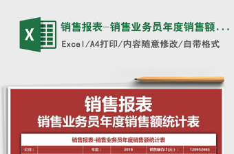 2021年銷售報表-銷售業(yè)務(wù)員年度銷售額統(tǒng)計表